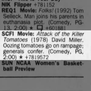 sci fi channel: attack of the killer tomatoes (1978)