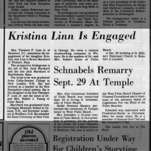 Engagement Linn/Marshard_Palm Beach Daily News Sun, Nov 03, 1985 ·Page 8